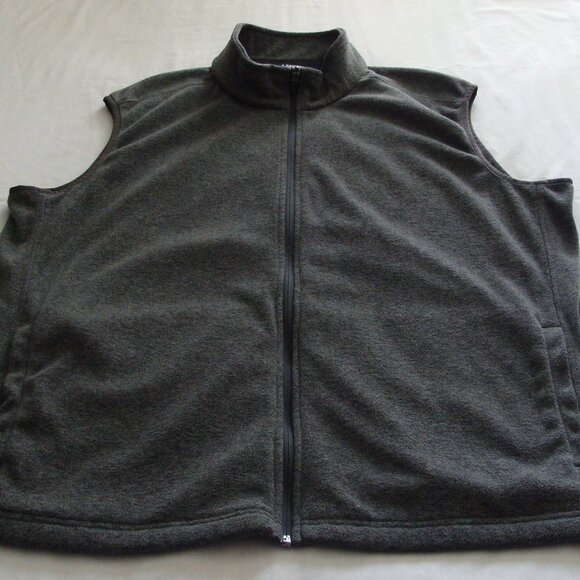 LANDS' END Medium Gray Sleeveless ZIP Up "OEKO-TEX" FLEECE Vest Sz XL (46-48) - Picture 2 of 7